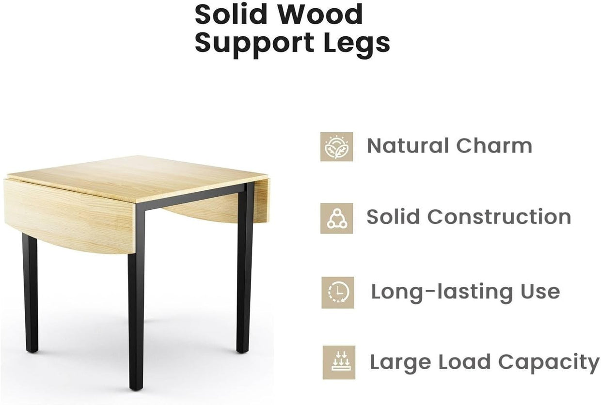Drop Leaf Rectangular Extendable Dining Table Wooden Folding 4 - 6 Seats - Kwikley