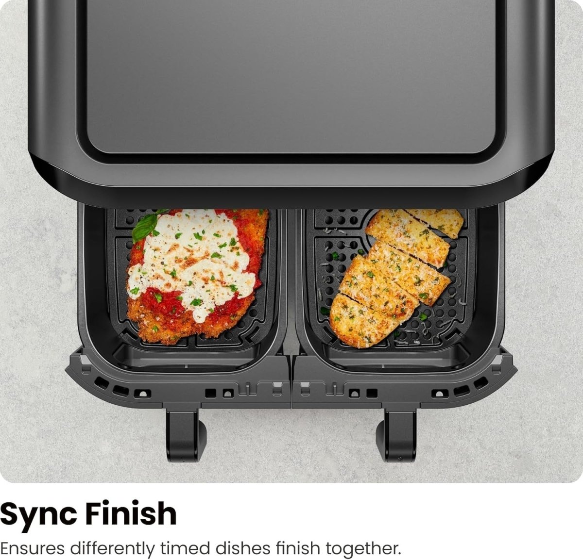 Dual Air Fryer Oven 5.6L Double Basket Sync Finish Viewing Windows No Oil - Kwikley