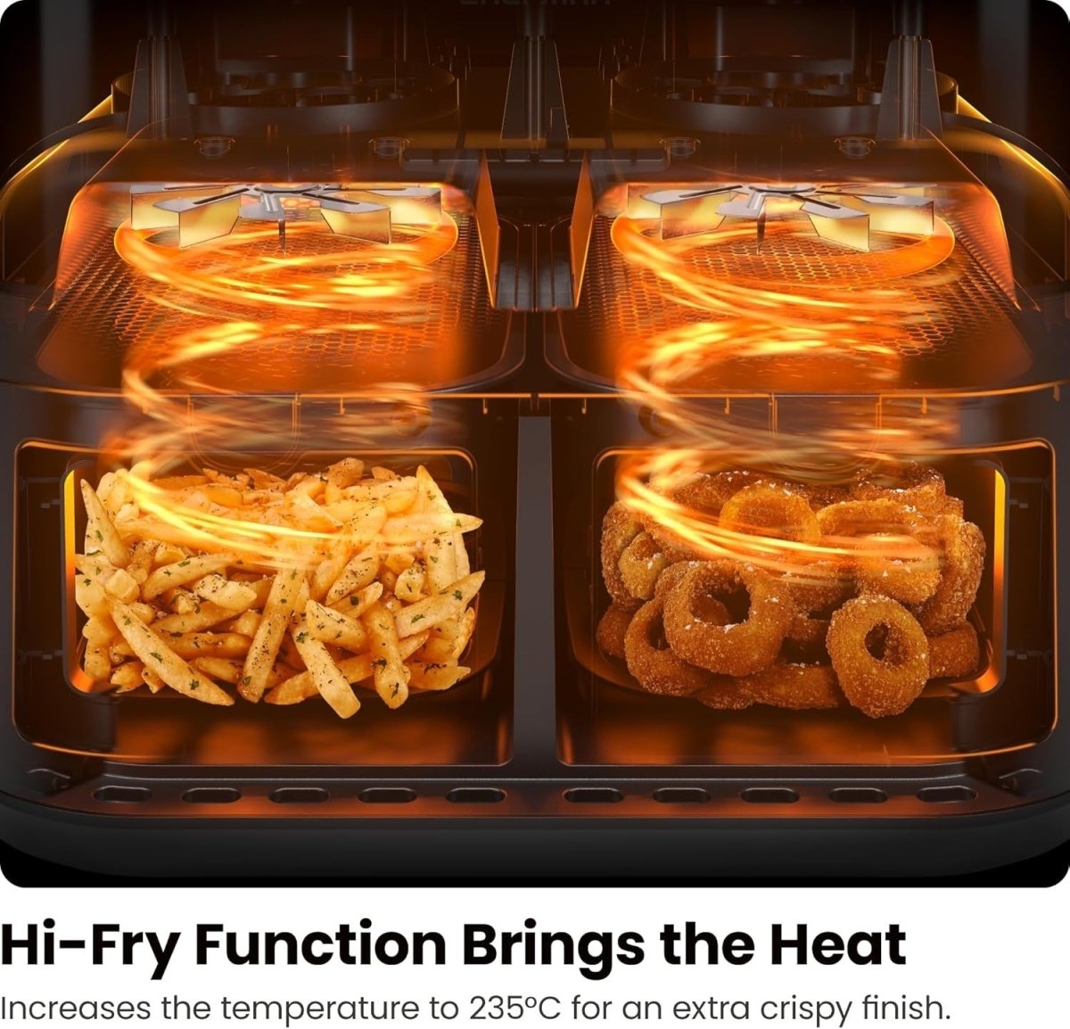 Dual Air Fryer Oven 5.6L Double Basket Sync Finish Viewing Windows No Oil - Kwikley