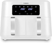 Dual Basket Air Fryer 8.5L | Sync Finish Vortx Fast Healthy Cooking White - Kwikley