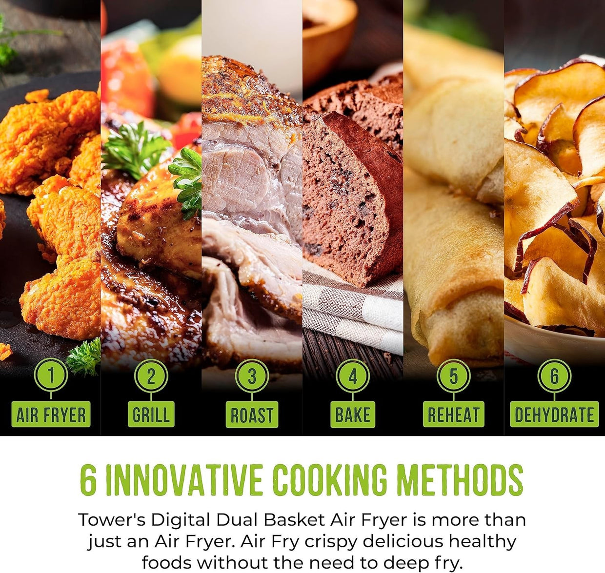 Dual Basket Air Fryer 8.5L | Sync Finish Vortx Fast Healthy Cooking White - Kwikley