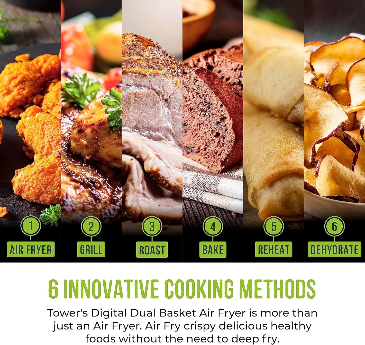 Dual Basket Air Fryer 8.5L | Sync Finish Vortx Fast Healthy Cooking White - Kwikley
