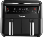 Dual Basket Air Fryer 8L 6in1 Sync Meal 2 Zone 40 - 210°C Quick Cook - Kwikley