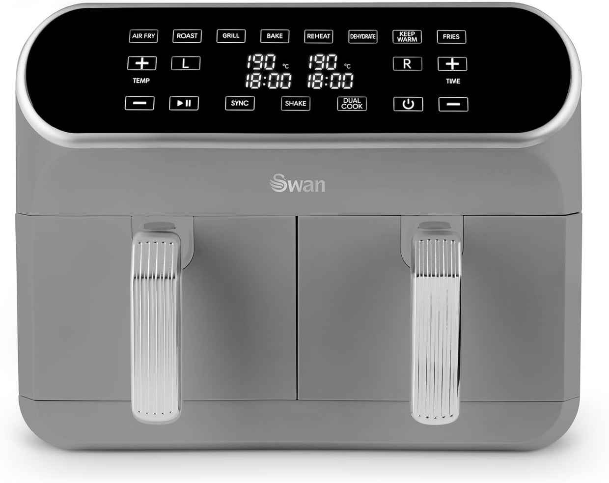 Dual Basket Air Fryer 8L | 8 Presets Fast Healthy Cooking Cyclone Tech - Kwikley