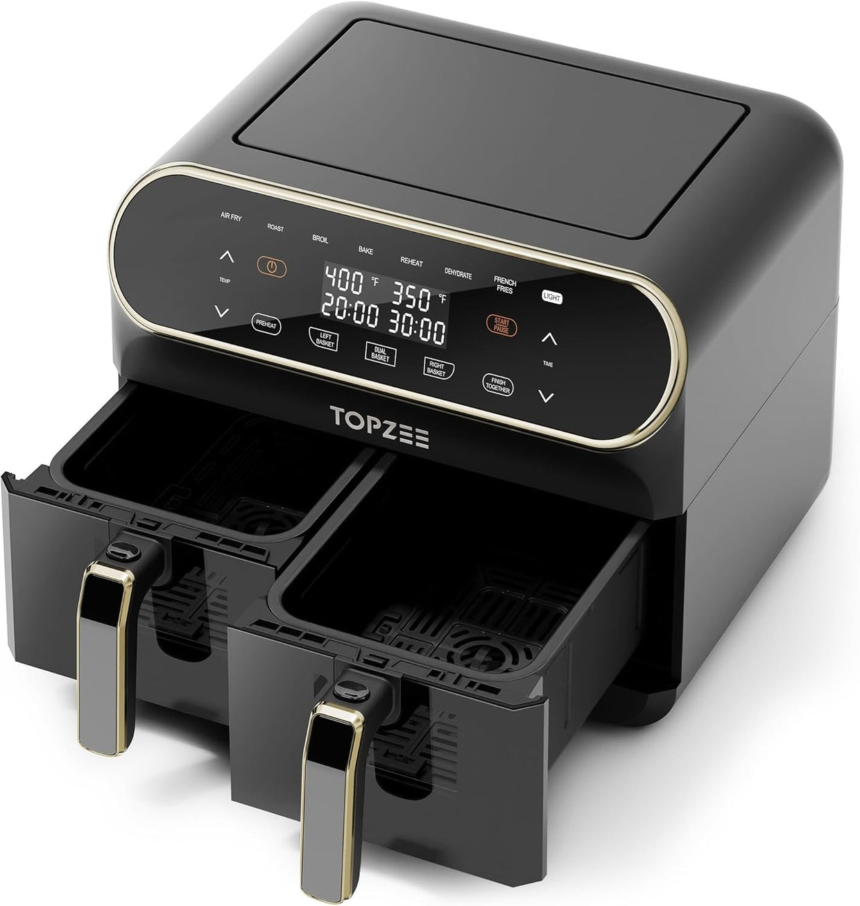 Dual Basket Air Fryer 8L | Easy - View Windows 8 - in - 1 Fast Healthy Cooking - Kwikley