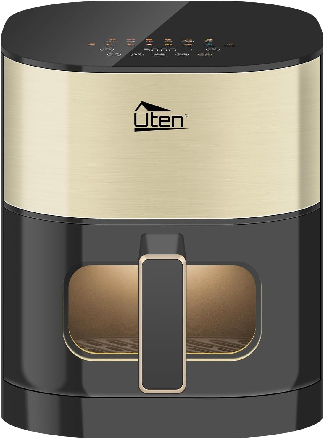 Dual Blaze Air Fryer 5.5L Gold Visual Window 14 Presets Color Screen Fast - Kwikley