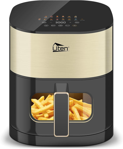 Dual Blaze Air Fryer 5.5L Gold Visual Window 14 Presets Color Screen Fast - Kwikley