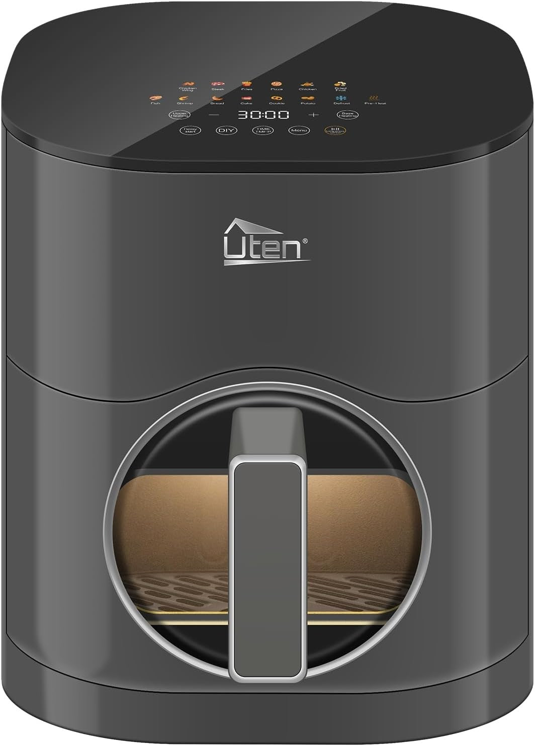Dual Blaze Air Fryer 5.5L Grey Visual Window 14 Presets Color Screen Fast Cookin - Kwikley