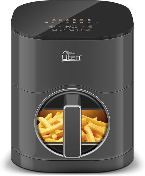 Dual Blaze Air Fryer 5.5L Grey Visual Window 14 Presets Color Screen Fast Cookin - Kwikley