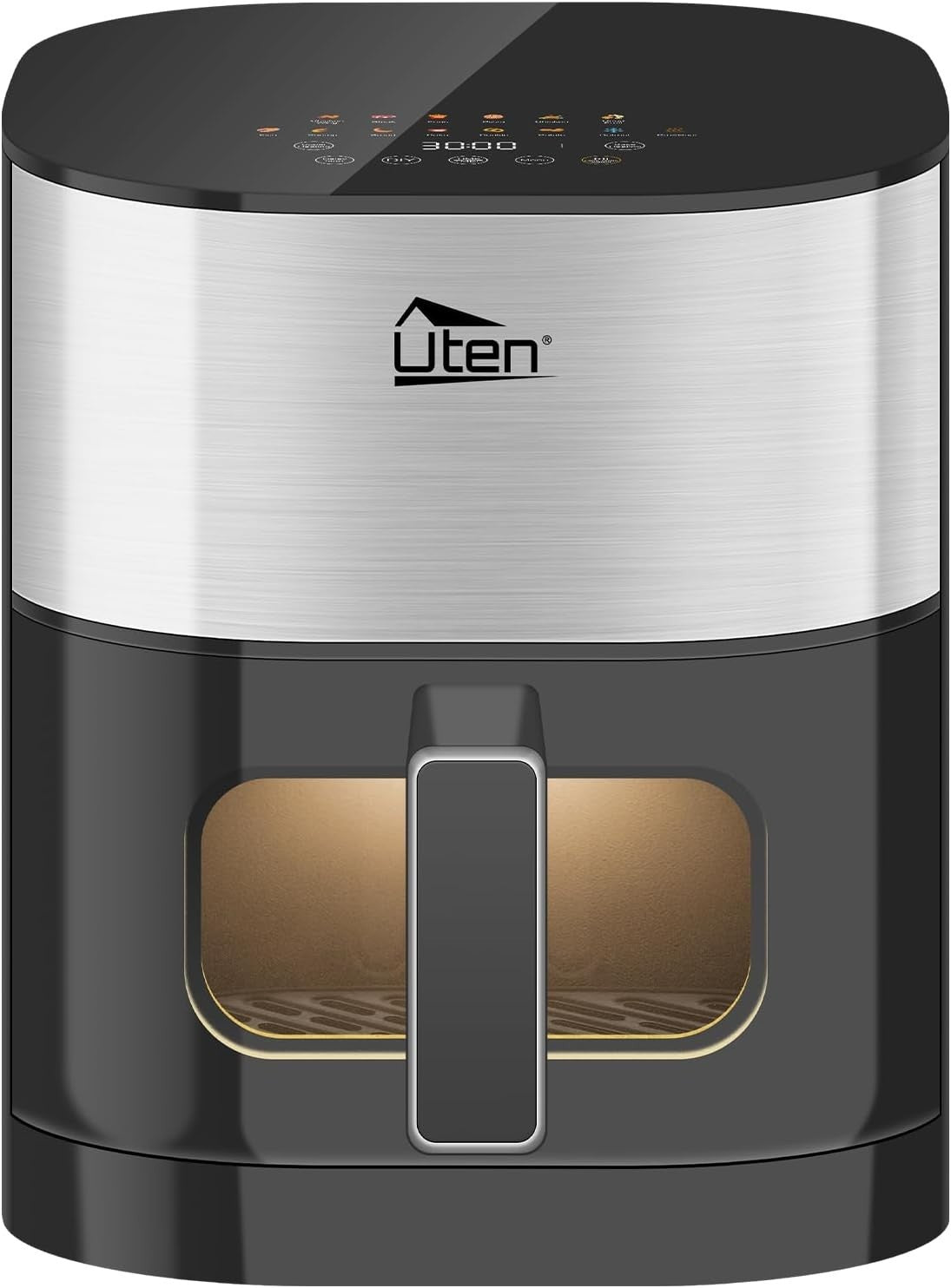 Dual Blaze Air Fryer 5.5L Silver Visual Window 14 Presets Colour Screen Fast - Kwikley