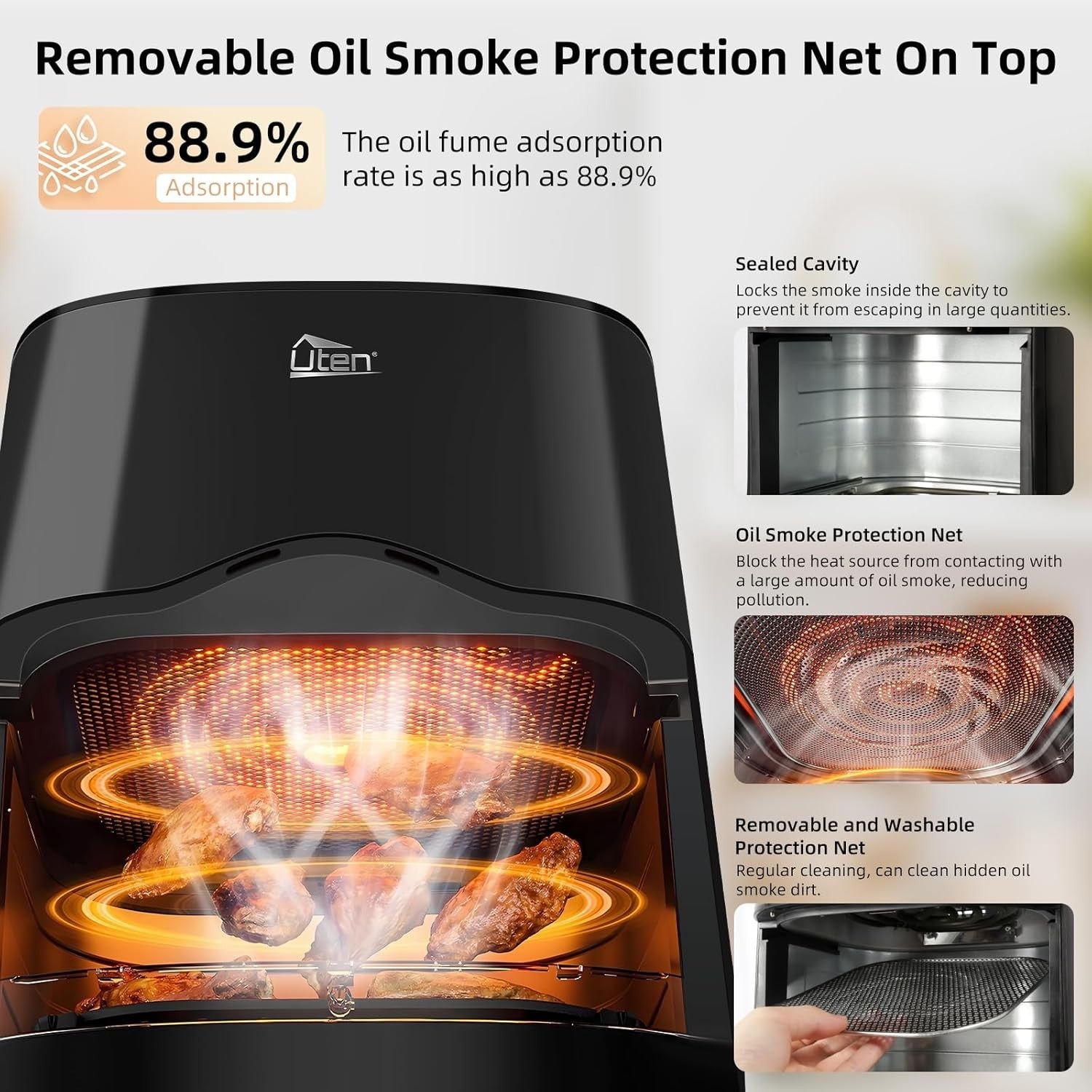 Dual Blaze Air Fryer 5.5L Visual Window Color Screen 14 Presets Fast Cooking - Kwikley