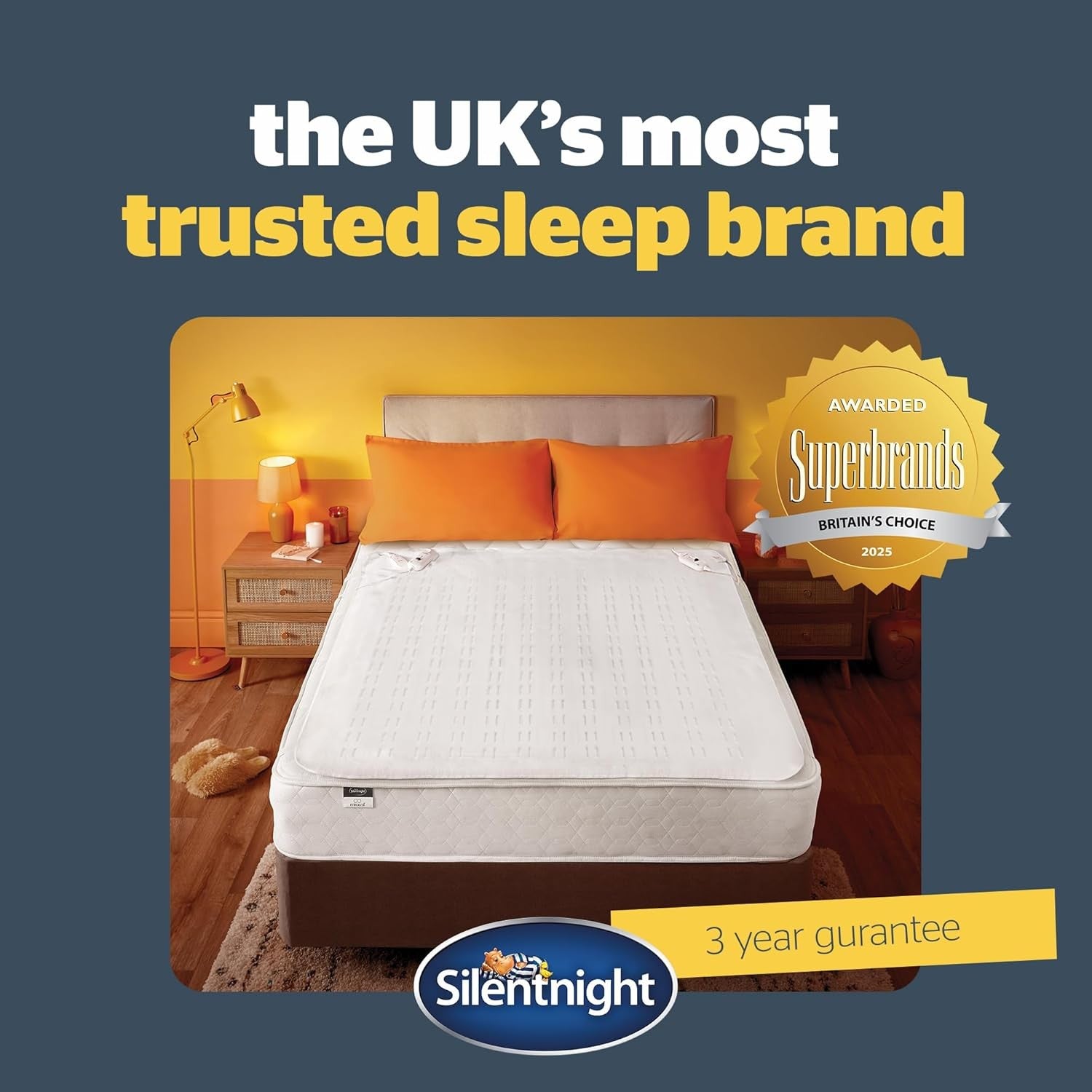Dual Control Electric Heated Underblanket Double Bed 3 Heat Settings 150x137cm - Kwikley