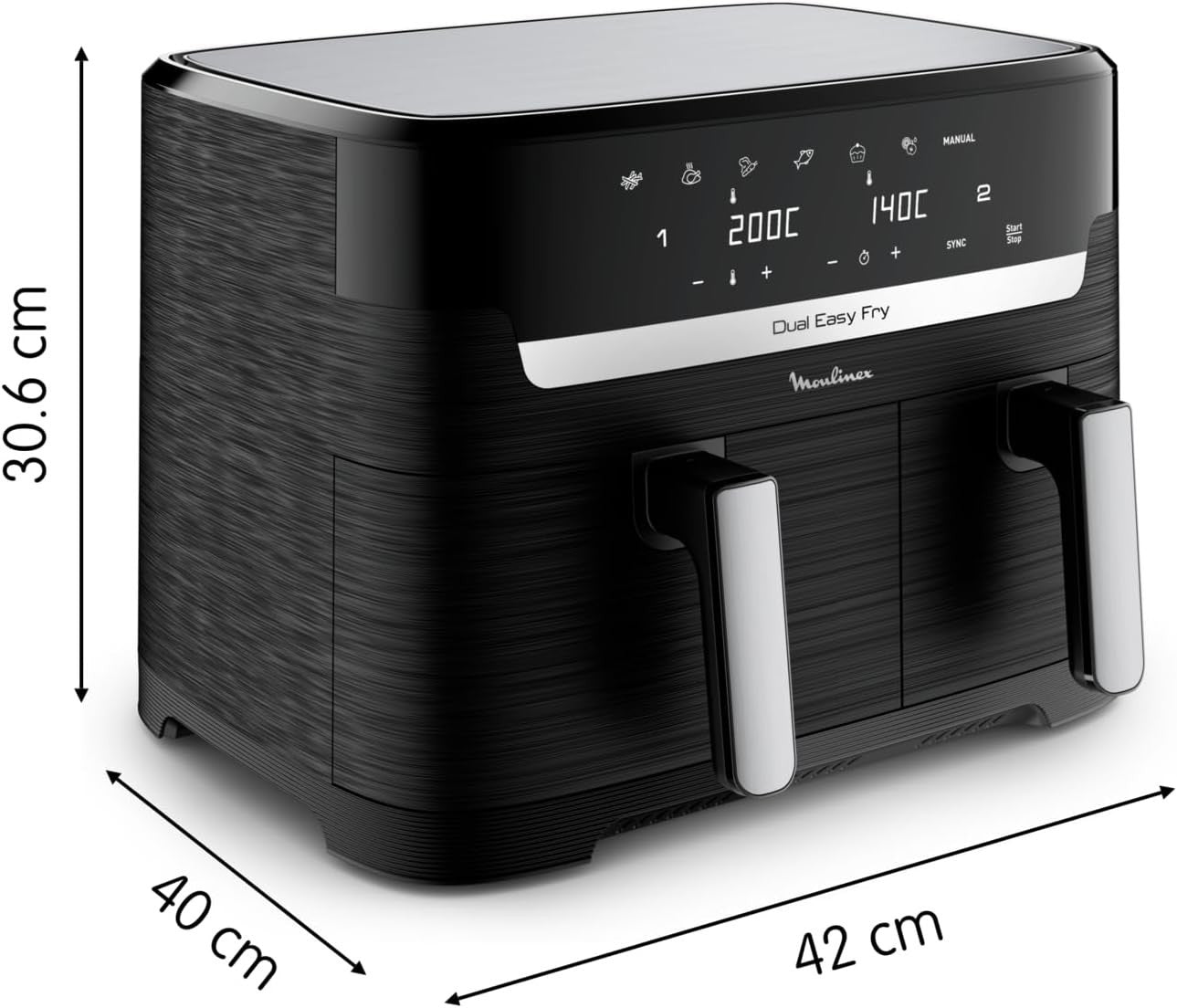 Dual Drawer Air Fryer 8.3L XXL Touch Screen 7 Programs Oil Free - Kwikley