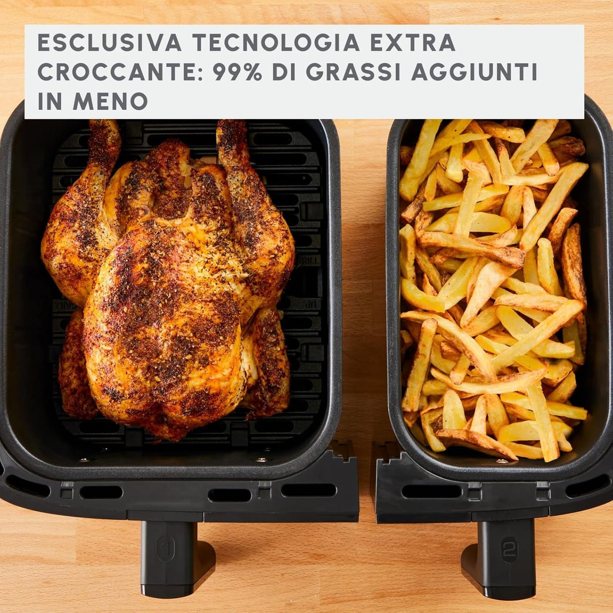 Dual Drawer Air Fryer 8.3L XXL Touch Screen 7 Programs Oil Free - Kwikley