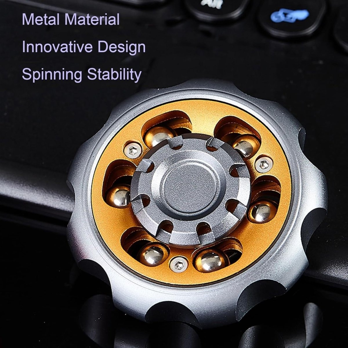 Dual Function Stainless Steel Fidget Slider Crisp Click Stress Relief EDC - Kwikley
