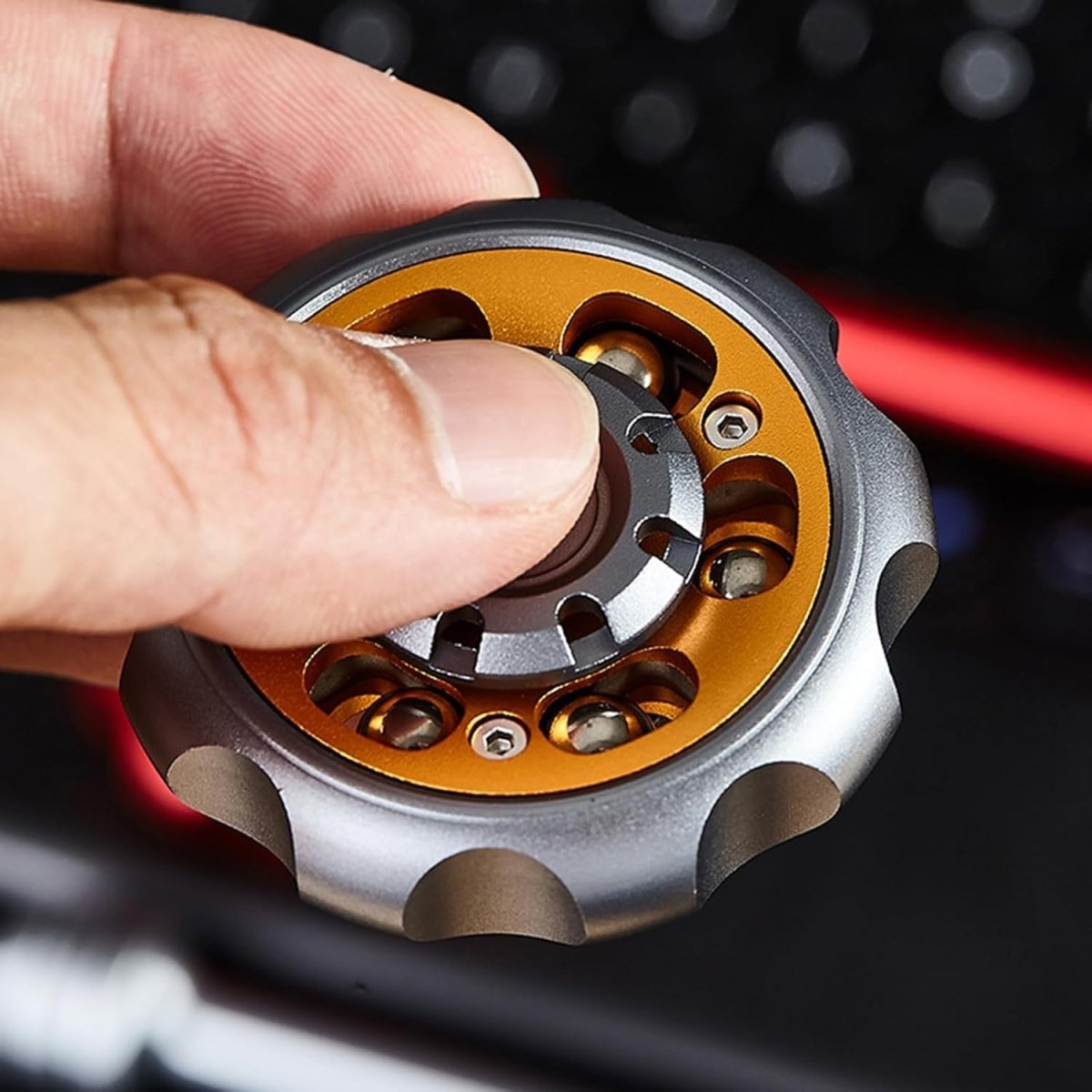 Dual Function Stainless Steel Fidget Slider Crisp Click Stress Relief EDC - Kwikley