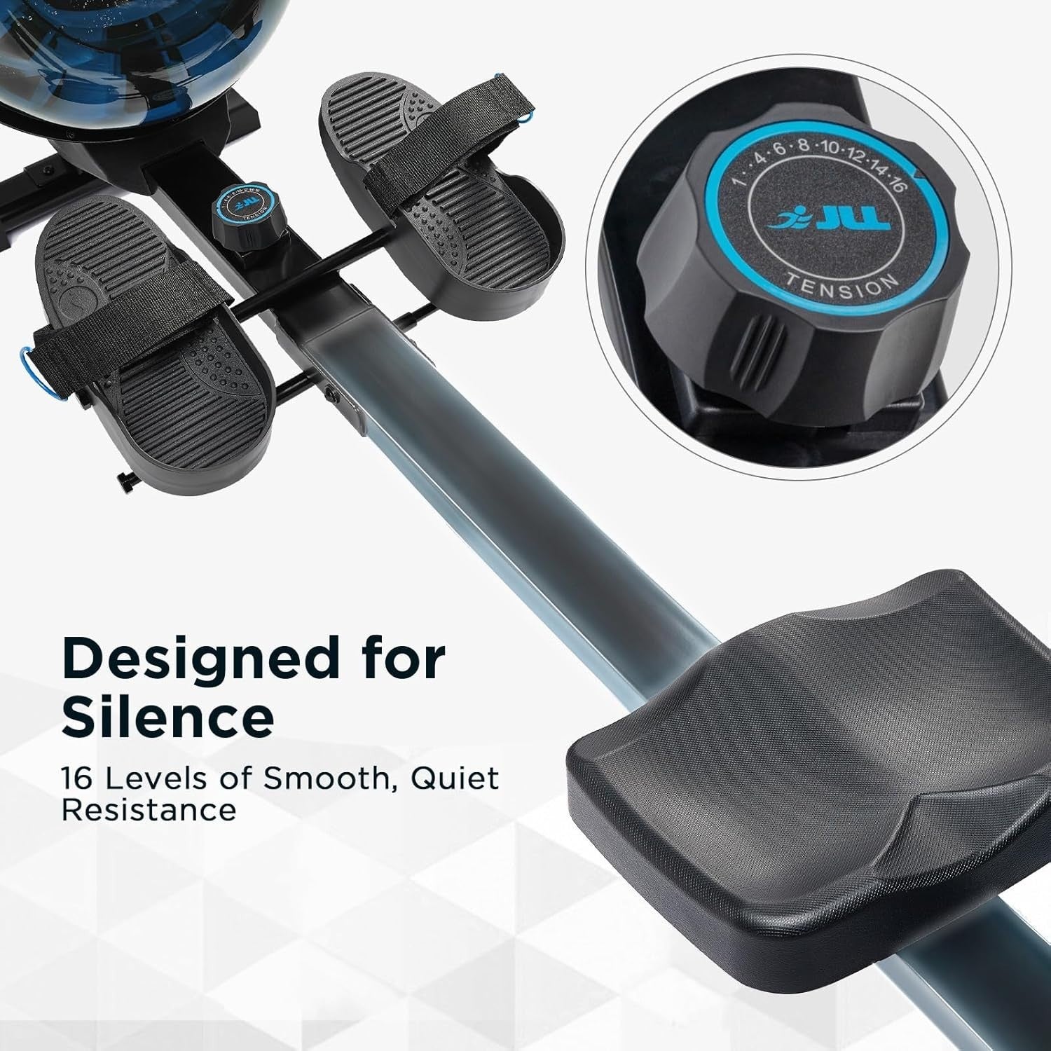 Dual - Mode Water Magnetic Rowing Machine 16 - Level Resistance Bluetooth LCD 150KG - Kwikley
