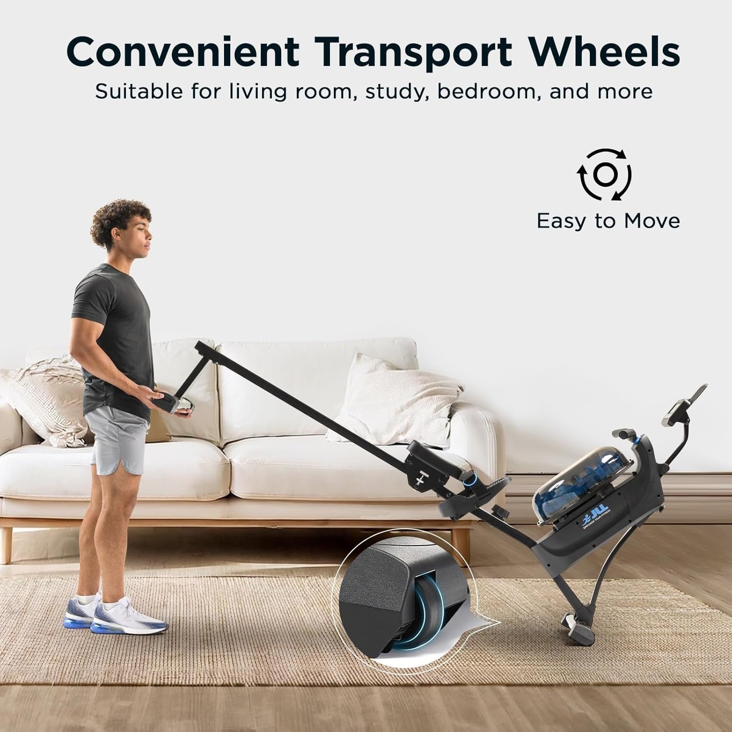 Dual - Mode Water Magnetic Rowing Machine 16 - Level Resistance Bluetooth LCD 150KG - Kwikley