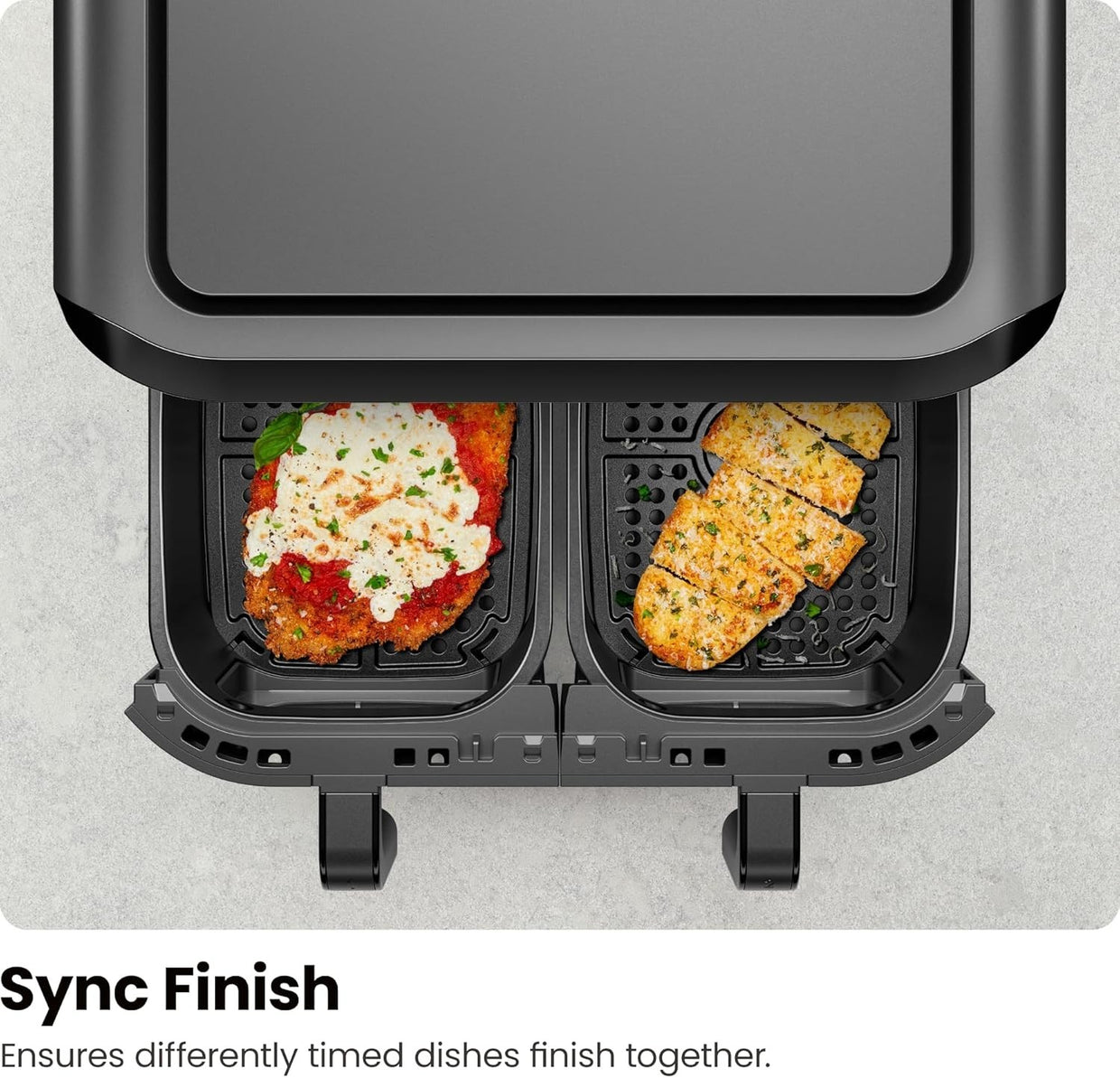 Dual Zone 5.6L Air Fryer | Sync Finish | 2 Viewing Windows | Healthy Low - Oil - Kwikley