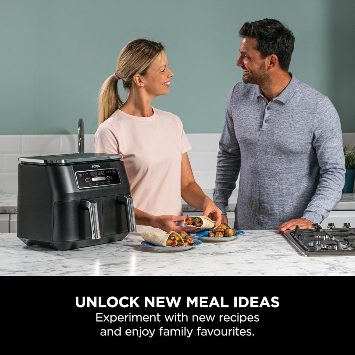 Dual Zone Air Fryer 7.6L No Oil Digital 4 - in - 1 Family Size - Kwikley