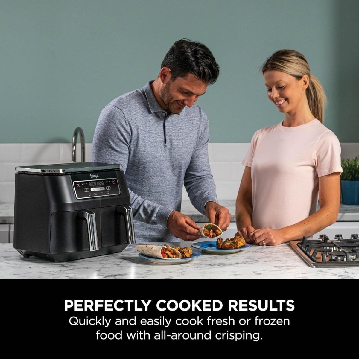Dual Zone Air Fryer 7.6L No Oil Digital 4 - in - 1 Family Size - Kwikley