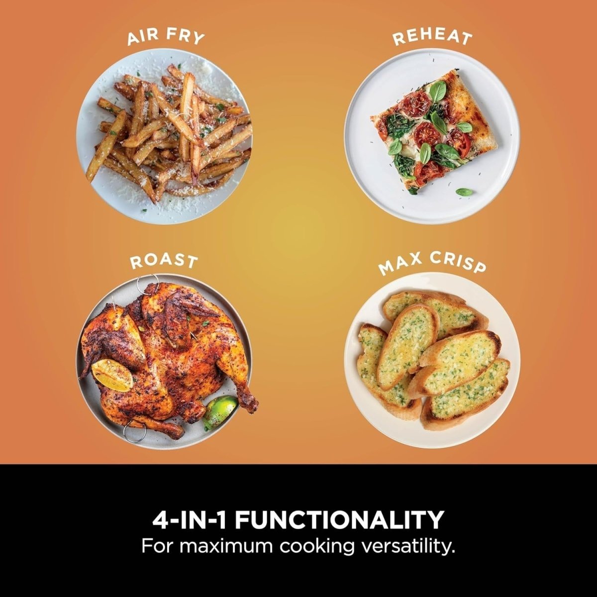 Dual Zone Air Fryer 7.6L No Oil Digital 4 - in - 1 Family Size - Kwikley