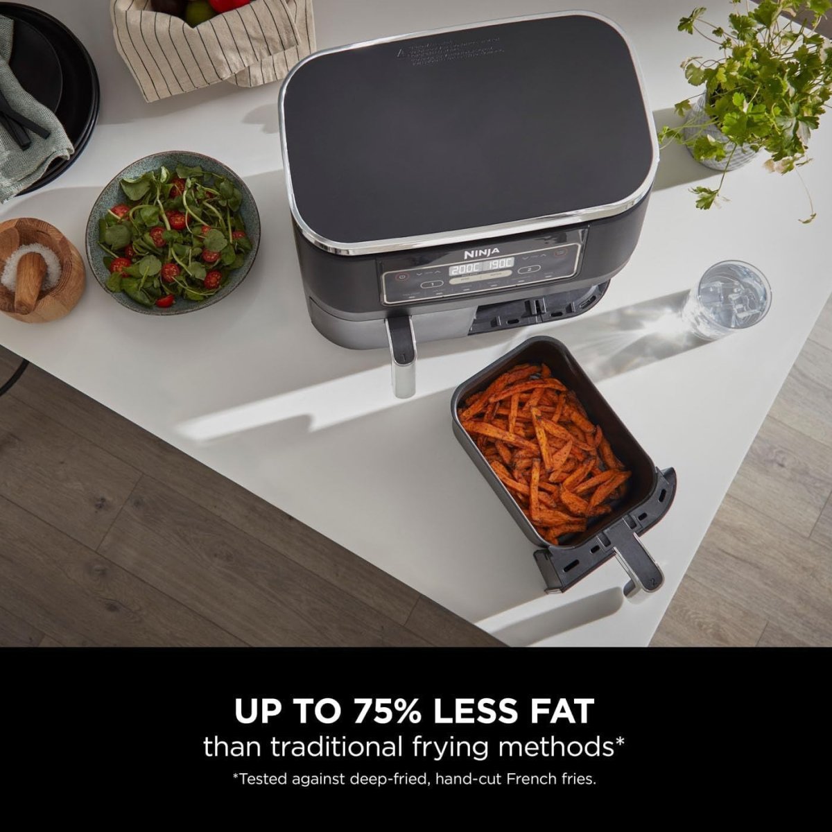 Dual Zone Air Fryer 7.6L No Oil Digital 6 - in - 1 Large Capacity - Kwikley