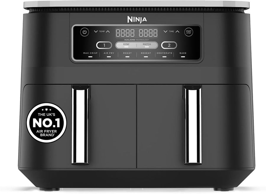 Dual Zone Air Fryer 7.6L No Oil Digital 6 - in - 1 Large Capacity - Kwikley