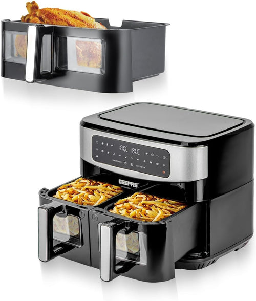 Dual Zone Air Fryer 9L + 10L Drawer | 10 - in - 1 Touch Screen Fast Cooking - Kwikley