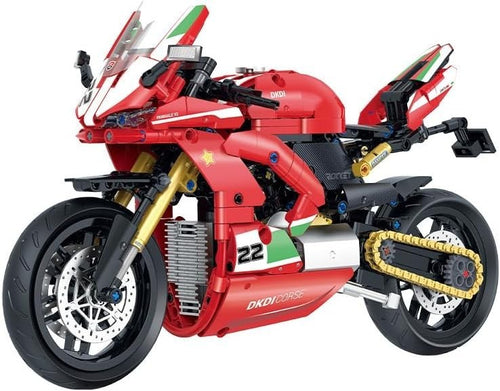 Ducati V2 Technic Motorcycle Model Kit 626Pcs Motorbike Gift Display - Kwikley