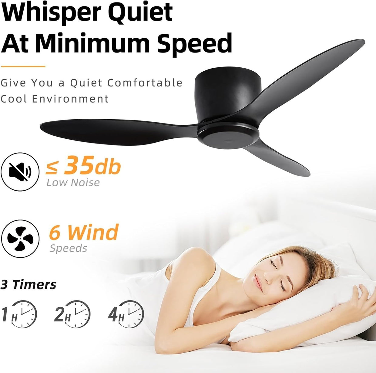 Duclsaty 42" Ceiling Fan with Remote, 6 - Speed, Reversible DC Motor, Quiet - Kwikley