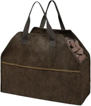 Durable Canvas Firewood Bag Tote with Handles, Large Portable Carrier - Kwikley