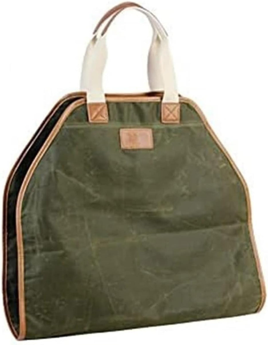 Durable Canvas Firewood Basket Tote with Handles – Spacious, Foldable, Waterproo - Kwikley