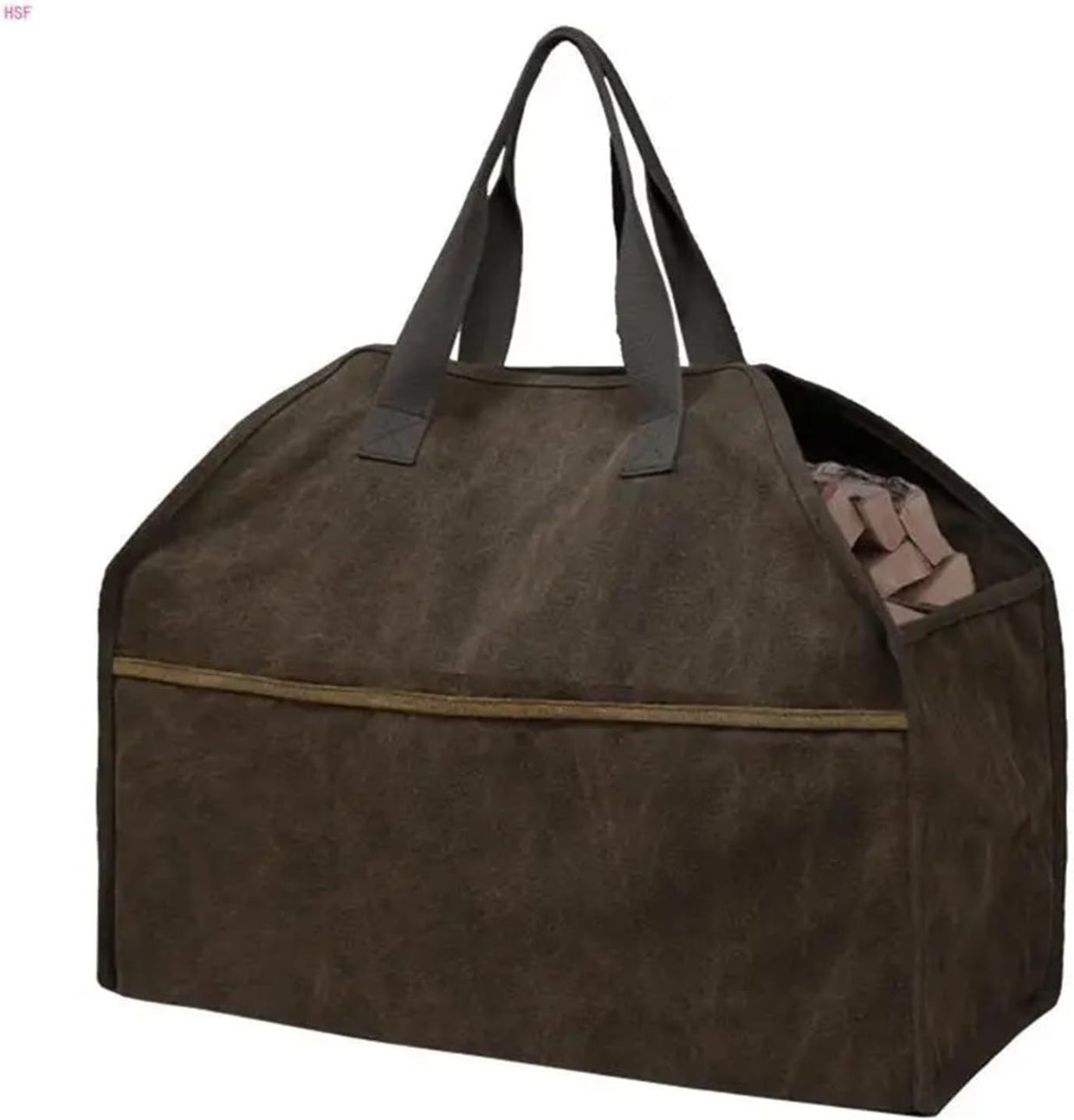 Durable Canvas Log Basket Firewood Tote with Shoulder Strap, Outdoor & Indoor Us - Kwikley