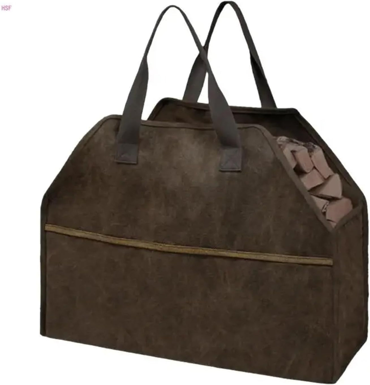 Durable Canvas Log Basket Firewood Tote with Shoulder Strap, Outdoor & Indoor Us - Kwikley