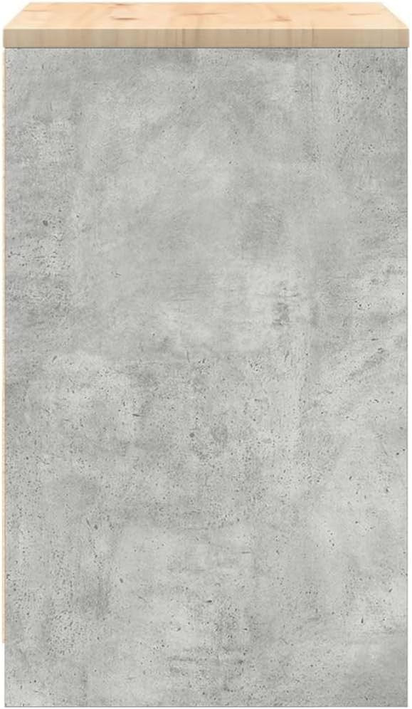 Durable Garage Storage Cabinet 60x51x85 cm - Concrete Grey, Pinewood Worktop - Kwikley