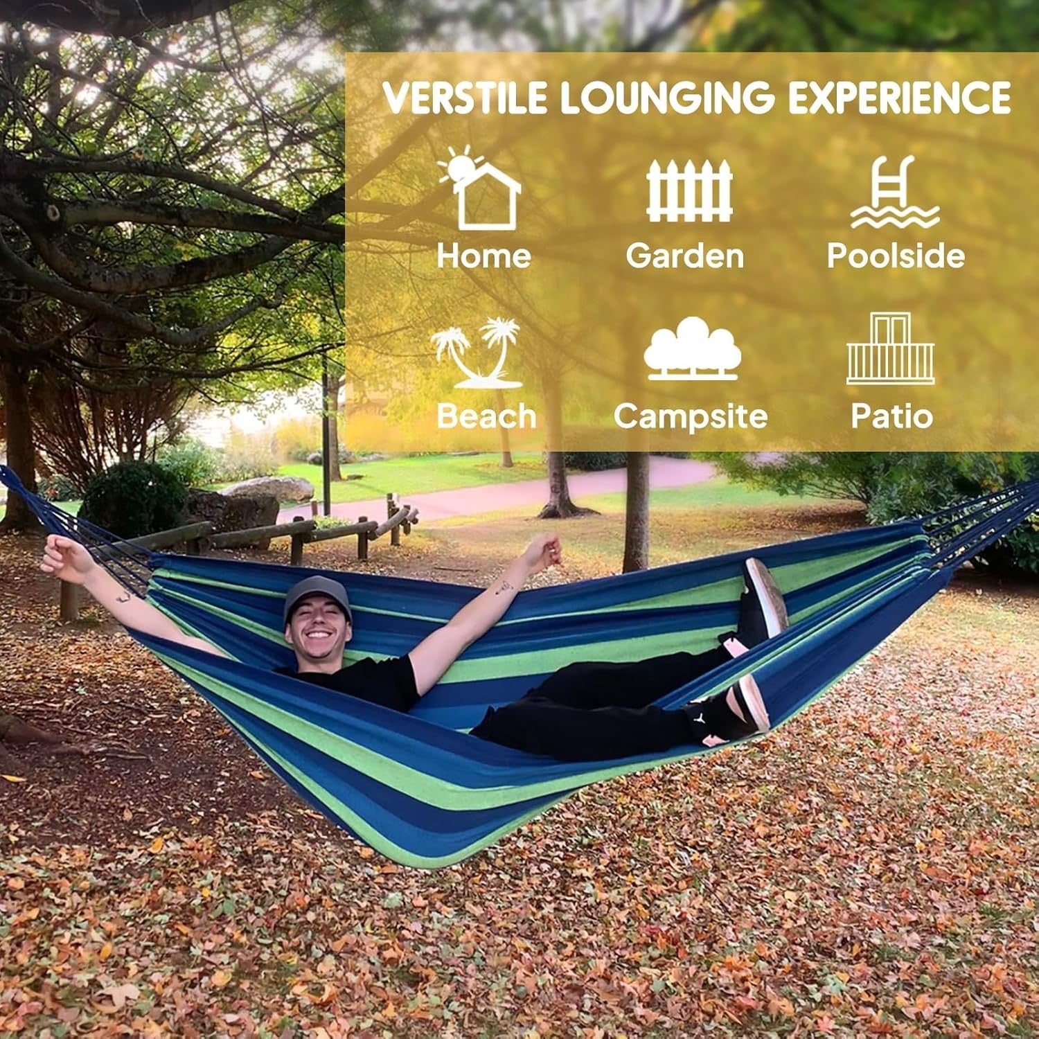 Durable Outdoor Camping Hammock with Tree Straps & Travel Bag, 200kg Load - Kwikley