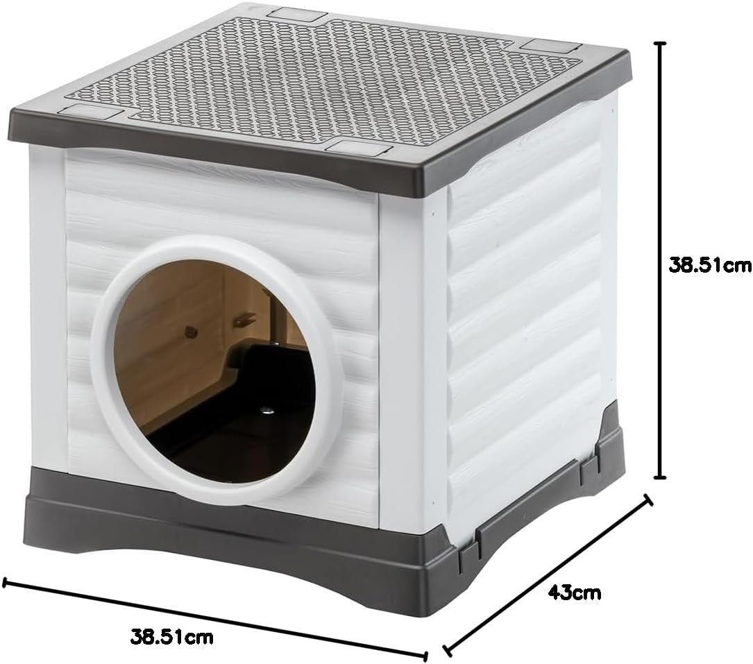 Durable Outdoor Pet Kennel with Drainage & UV - Resistant Plastic – Small Dog & Ca - Kwikley