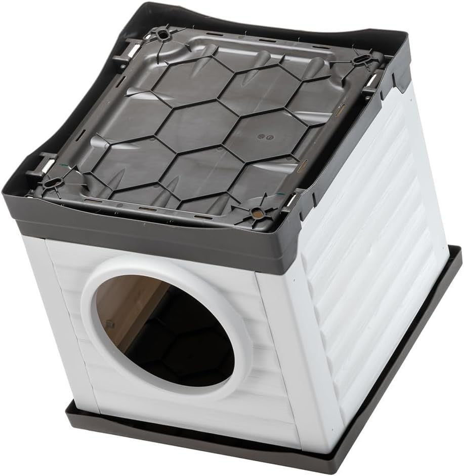 Durable Outdoor Pet Kennel with Drainage & UV - Resistant Plastic – Small Dog & Ca - Kwikley