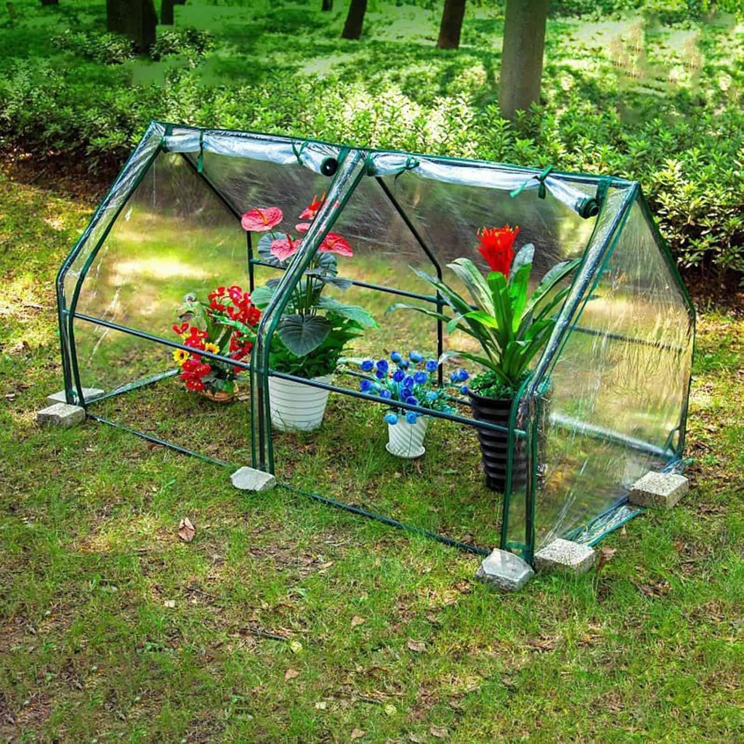 Durable PE Polytunnel Greenhouse Cover Roll - Up Door UV Protection 180x90x90cm - Kwikley