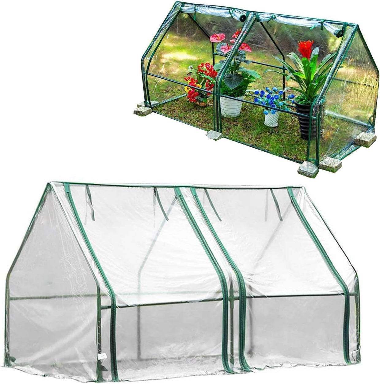 Durable PE Polytunnel Greenhouse Cover Roll - Up Door UV Protection 180x90x90cm - Kwikley