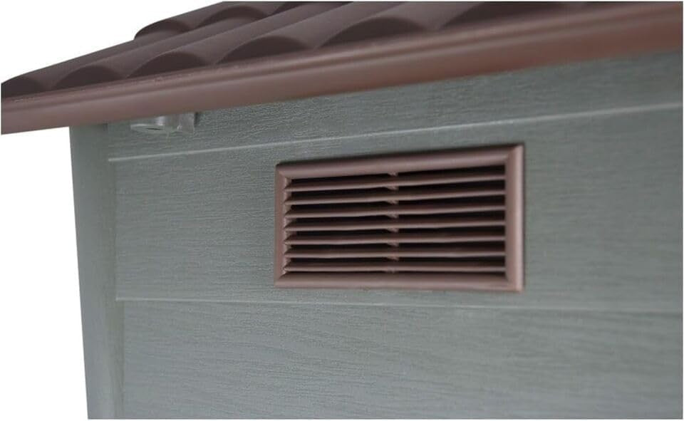 Durable Plastic Dog House Weatherproof Gabled Roof Pet Kennel Small Medium - Kwikley