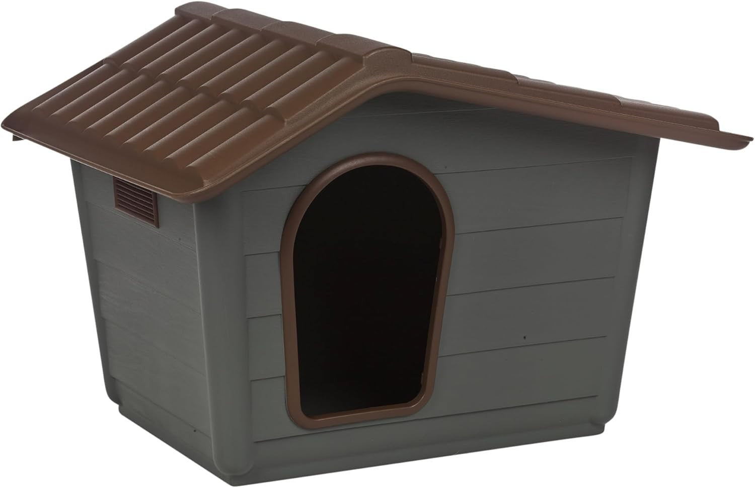 Durable Plastic Dog House Weatherproof Gabled Roof Pet Kennel Small Medium - Kwikley