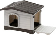 Durable Plastic Small Dog House with Opening Roof & Ventilation Grille - Kwikley