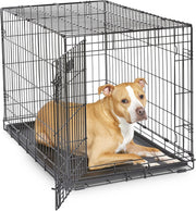 Durable Single Door Dog Crate 93cm with Divider, Leak - Proof Pan & Secure Lock - Kwikley