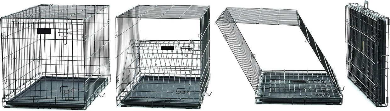 Durable Single Door Dog Crate 93cm with Divider, Leak - Proof Pan & Secure Lock - Kwikley