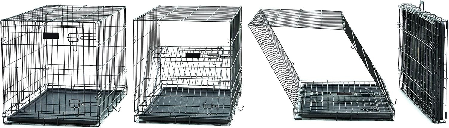 Durable Single Door Dog Crate 93cm with Divider, Leak - Proof Pan & Secure Lock - Kwikley