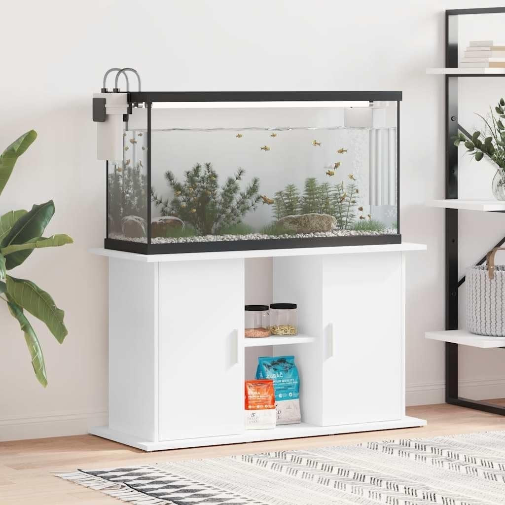 Durable White Aquarium Stand with Ample Storage 101x41x58cm - Kwikley