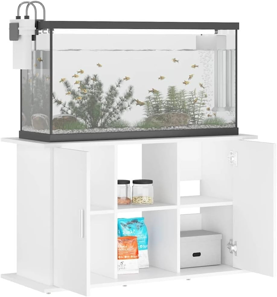 Durable White Aquarium Stand with Ample Storage 101x41x58cm - Kwikley