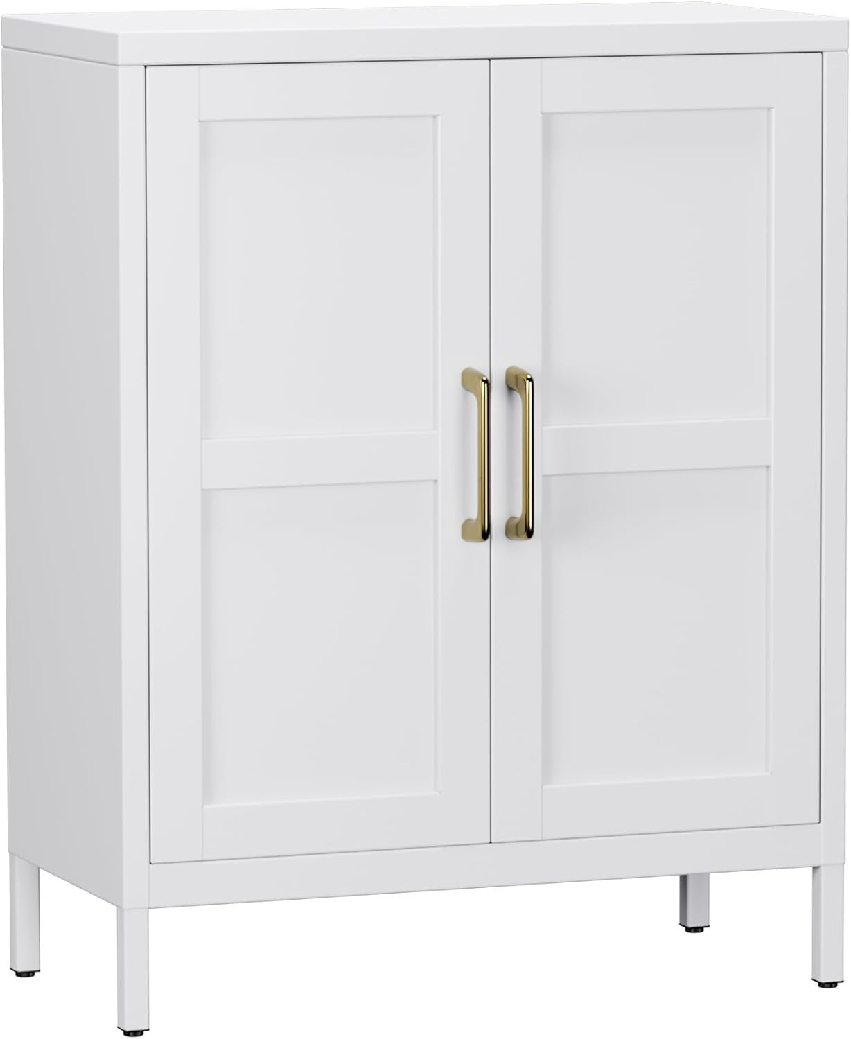 Durable White Steel Storage Cabinet with Adjustable Shelves & Doors - Kwikley